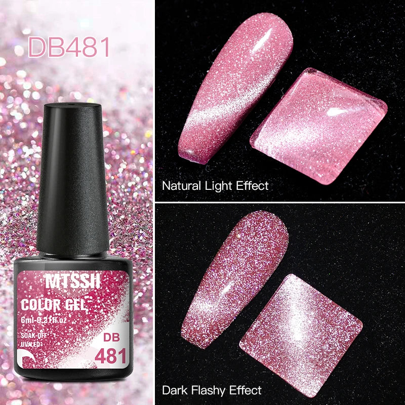 Mtssii Magnetic 5D Cat Eye UV Gel Set Nail Polish Magnet Laser Nail Art Varnish sparkly Sky Jade Effect Soak Off UV Gel Nail Art
