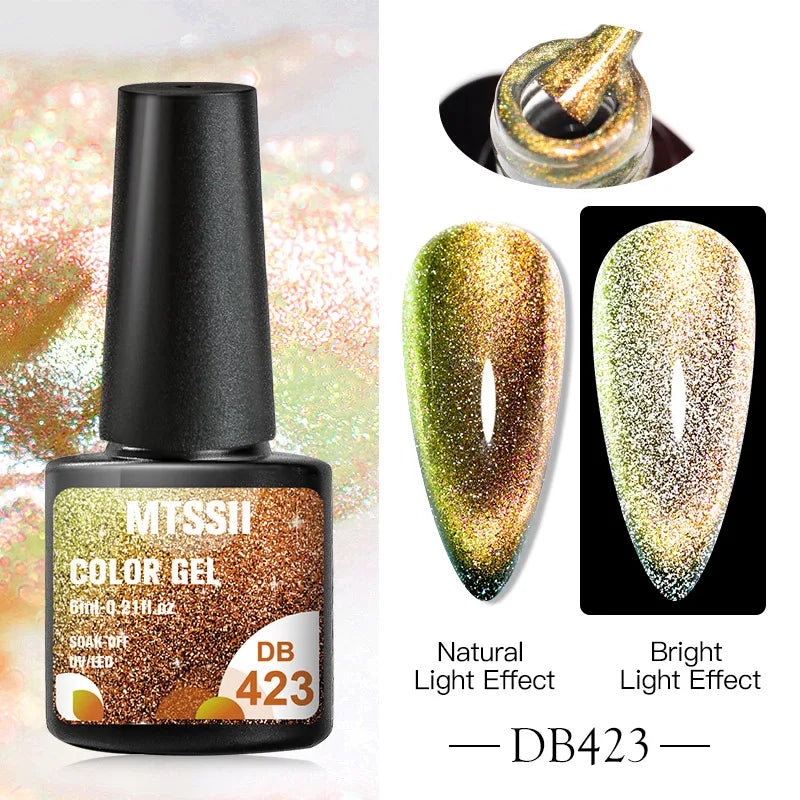 Mtssii Magnetic 5D Cat Eye UV Gel Set Nail Polish Magnet Laser Nail Art Varnish sparkly Sky Jade Effect Soak Off UV Gel Nail Art