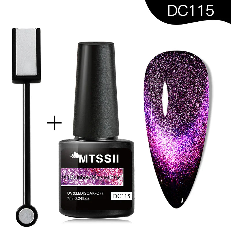 Mtssii Magnetic 5D Cat Eye UV Gel Set Nail Polish Magnet Laser Nail Art Varnish sparkly Sky Jade Effect Soak Off UV Gel Nail Art