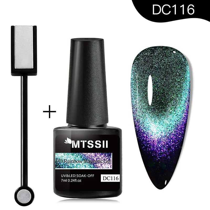 Mtssii Magnetic 5D Cat Eye UV Gel Set Nail Polish Magnet Laser Nail Art Varnish sparkly Sky Jade Effect Soak Off UV Gel Nail Art