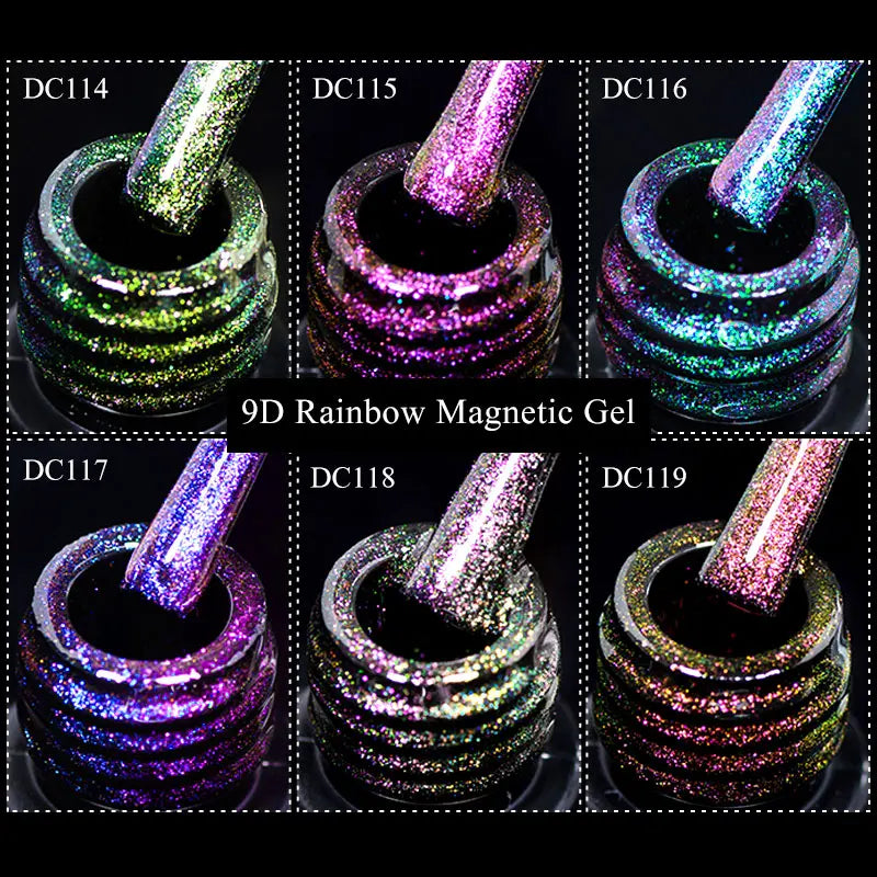 Mtssii Magnetic 5D Cat Eye UV Gel Set Nail Polish Magnet Laser Nail Art Varnish sparkly Sky Jade Effect Soak Off UV Gel Nail Art