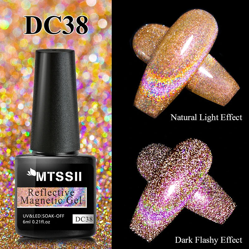 Mtssii Magnetic 5D Cat Eye UV Gel Set Nail Polish Magnet Laser Nail Art Varnish sparkly Sky Jade Effect Soak Off UV Gel Nail Art