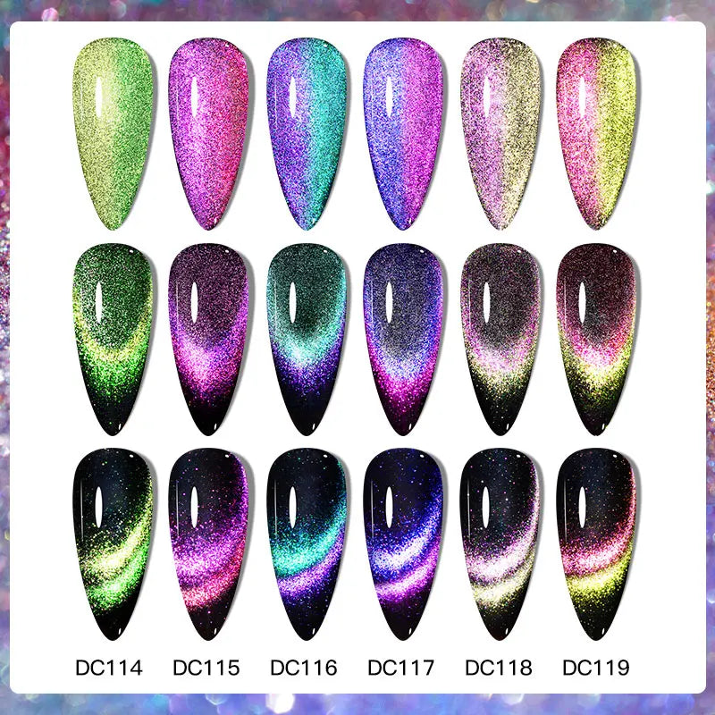 Mtssii Magnetic 5D Cat Eye UV Gel Set Nail Polish Magnet Laser Nail Art Varnish sparkly Sky Jade Effect Soak Off UV Gel Nail Art