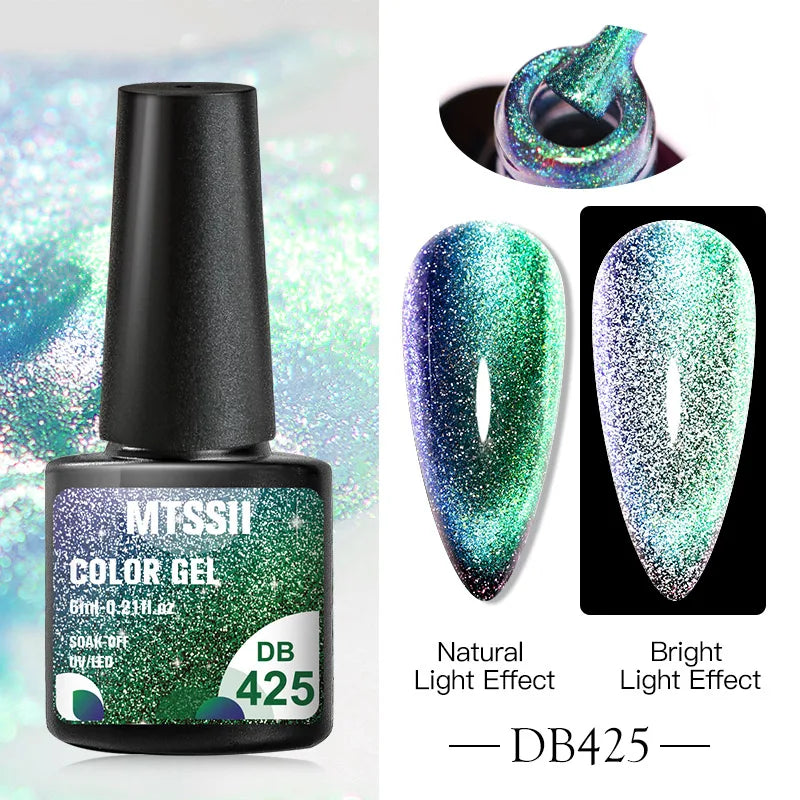Mtssii Magnetic 5D Cat Eye UV Gel Set Nail Polish Magnet Laser Nail Art Varnish sparkly Sky Jade Effect Soak Off UV Gel Nail Art