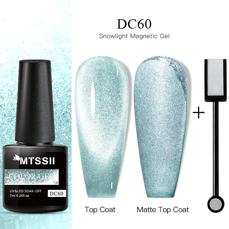 Mtssii Magnetic 5D Cat Eye UV Gel Set Nail Polish Magnet Laser Nail Art Varnish sparkly Sky Jade Effect Soak Off UV Gel Nail Art
