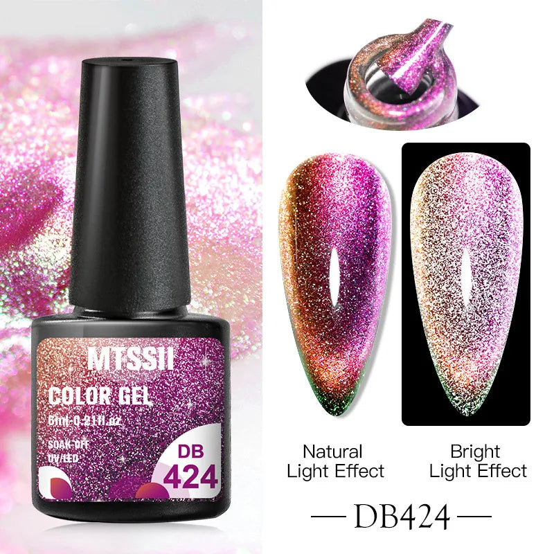 Mtssii Magnetic 5D Cat Eye UV Gel Set Nail Polish Magnet Laser Nail Art Varnish sparkly Sky Jade Effect Soak Off UV Gel Nail Art