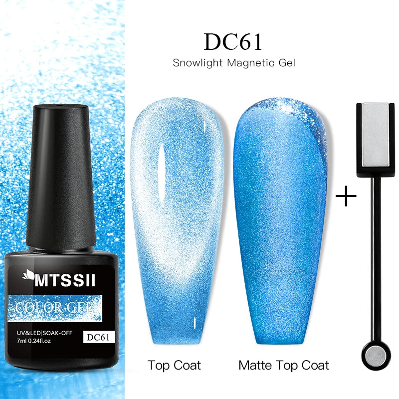 Mtssii Magnetic 5D Cat Eye UV Gel Set Nail Polish Magnet Laser Nail Art Varnish sparkly Sky Jade Effect Soak Off UV Gel Nail Art