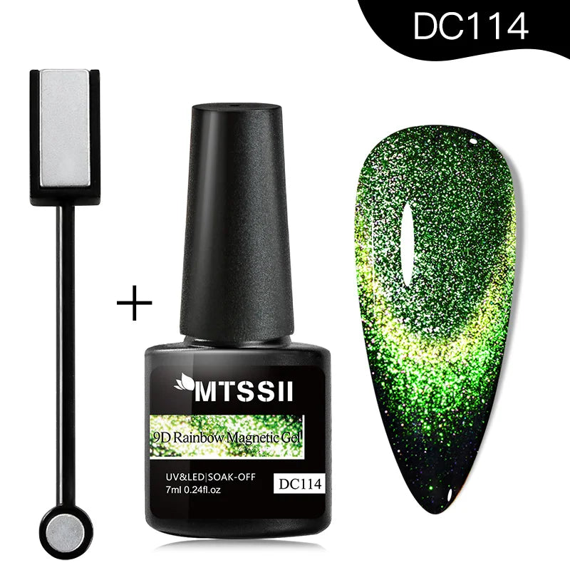Mtssii Magnetic 5D Cat Eye UV Gel Set Nail Polish Magnet Laser Nail Art Varnish sparkly Sky Jade Effect Soak Off UV Gel Nail Art