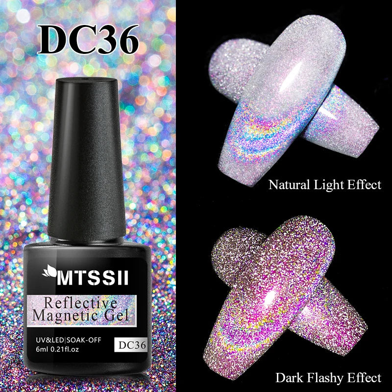 Mtssii Magnetic 5D Cat Eye UV Gel Set Nail Polish Magnet Laser Nail Art Varnish sparkly Sky Jade Effect Soak Off UV Gel Nail Art