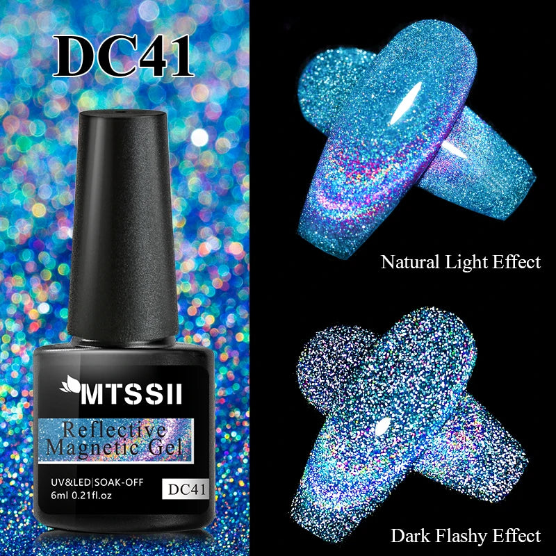 Mtssii Magnetic 5D Cat Eye UV Gel Set Nail Polish Magnet Laser Nail Art Varnish sparkly Sky Jade Effect Soak Off UV Gel Nail Art