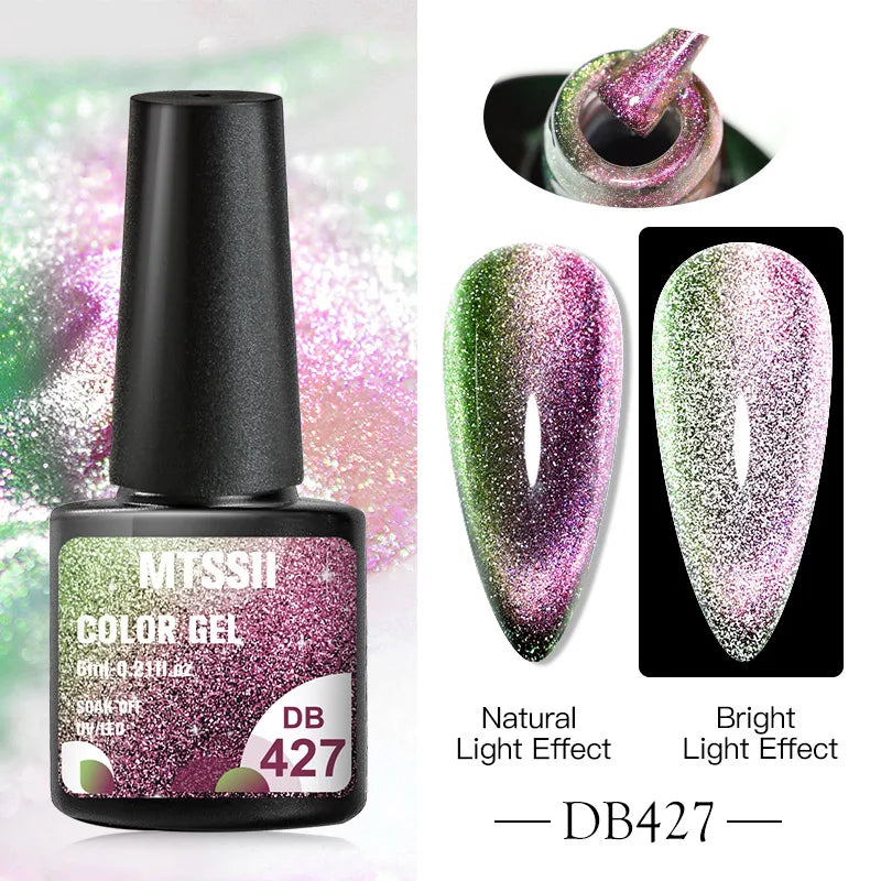 Mtssii Magnetic 5D Cat Eye UV Gel Set Nail Polish Magnet Laser Nail Art Varnish sparkly Sky Jade Effect Soak Off UV Gel Nail Art