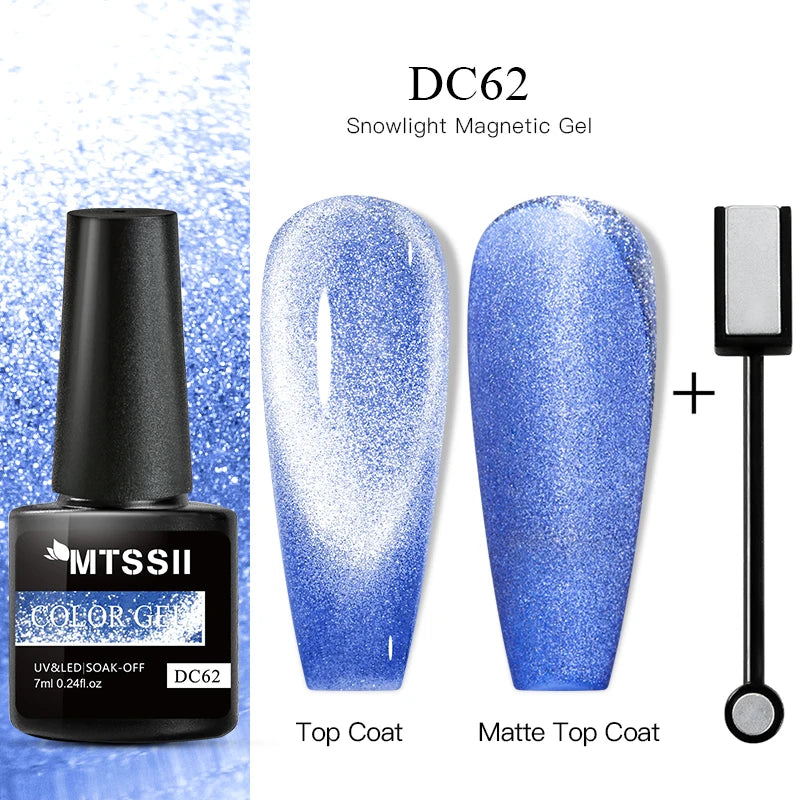 Mtssii Magnetic 5D Cat Eye UV Gel Set Nail Polish Magnet Laser Nail Art Varnish sparkly Sky Jade Effect Soak Off UV Gel Nail Art