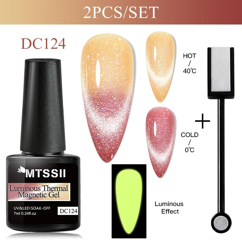 Mtssii Magnetic 5D Cat Eye UV Gel Set Nail Polish Magnet Laser Nail Art Varnish sparkly Sky Jade Effect Soak Off UV Gel Nail Art